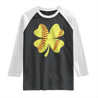 Softball St Patricks Day Irish Clover Sport Raglan Shirt