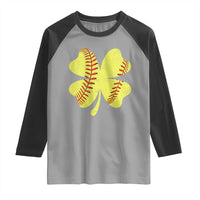 Softball St Patricks Day Irish Clover Sport Raglan Shirt