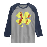 Softball St Patricks Day Irish Clover Sport Raglan Shirt