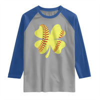 Softball St Patricks Day Irish Clover Sport Raglan Shirt