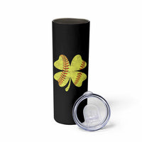 Softball St Patricks Day Irish Clover Sport Skinny Tumbler