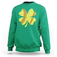 Softball St Patricks Day Irish Clover Sport Sweatshirt