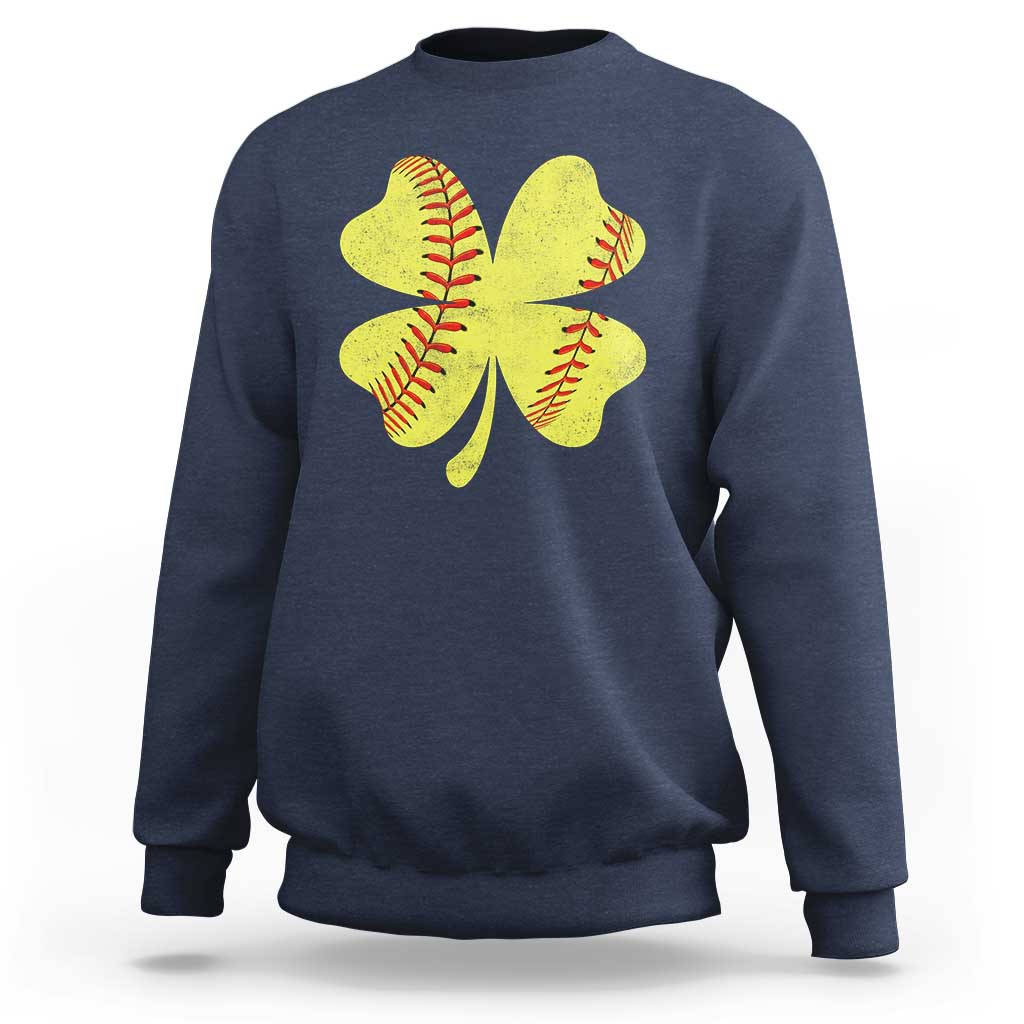 Softball St Patricks Day Irish Clover Sport Sweatshirt
