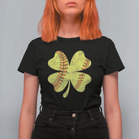 Softball St Patricks Day Irish Clover Sport T Shirt For Women
