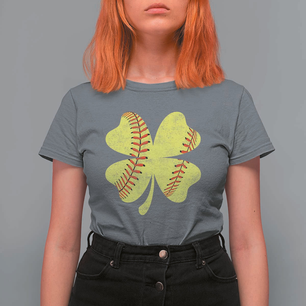 Softball St Patricks Day Irish Clover Sport T Shirt For Women