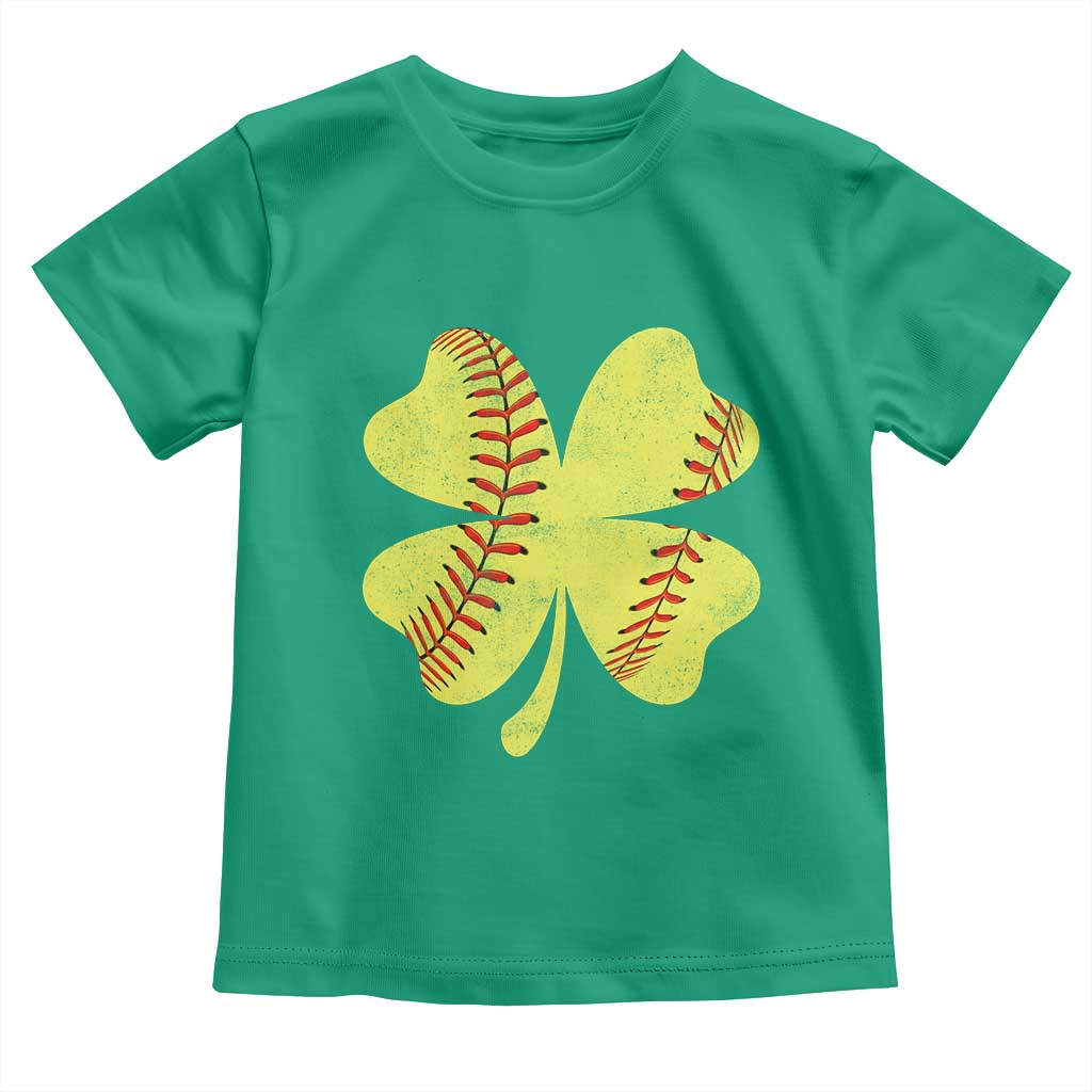 Softball St Patricks Day Irish Clover Sport Toddler T Shirt