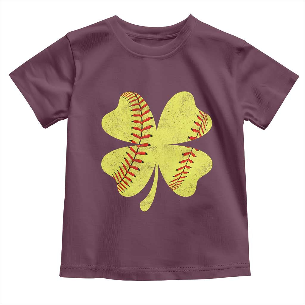 Softball St Patricks Day Irish Clover Sport Toddler T Shirt