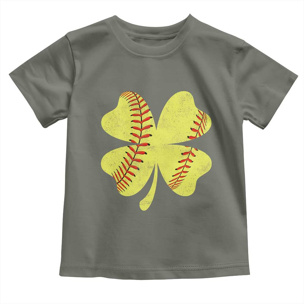 Softball St Patricks Day Irish Clover Sport Toddler T Shirt