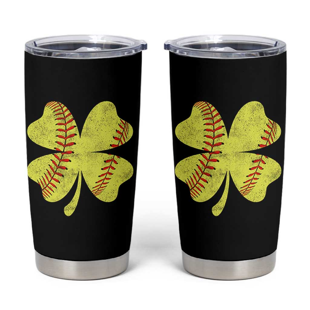 Softball St Patricks Day Irish Clover Sport Tumbler Cup
