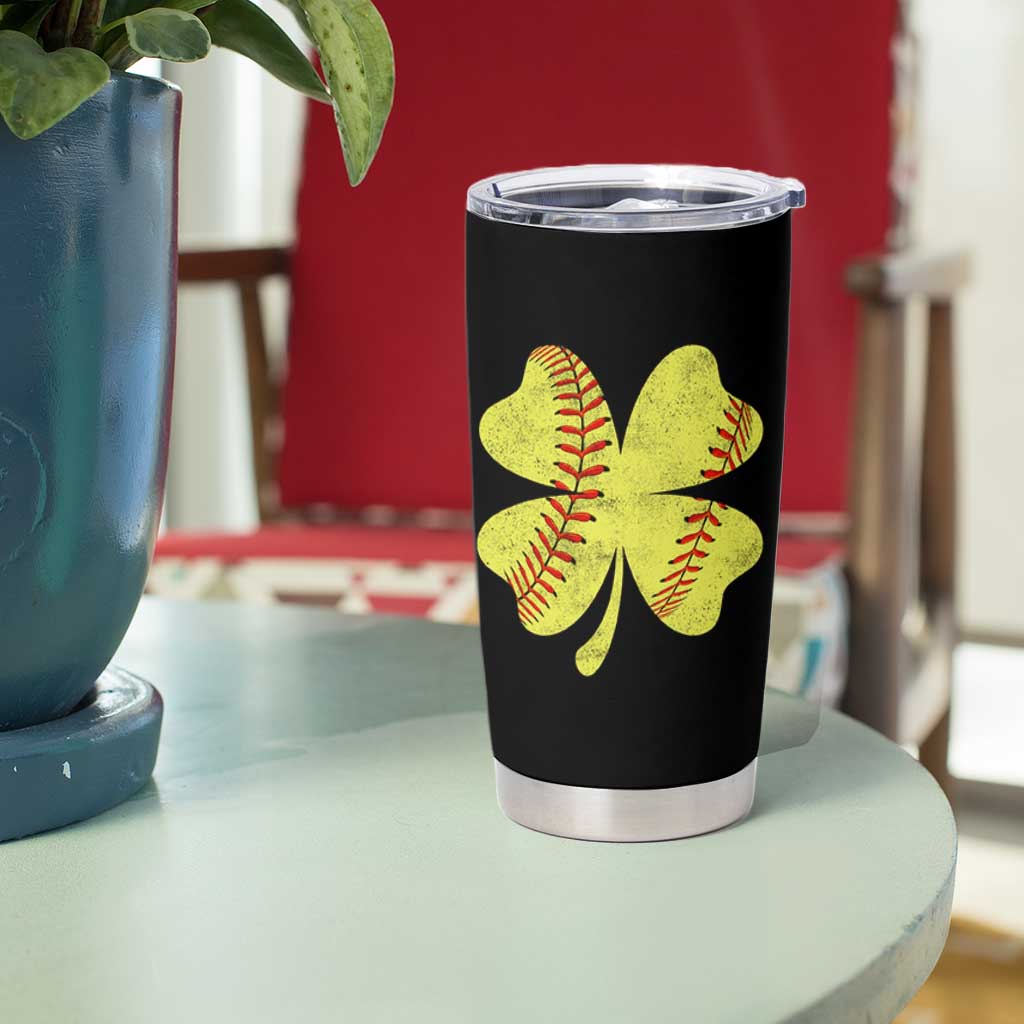 Softball St Patricks Day Irish Clover Sport Tumbler Cup