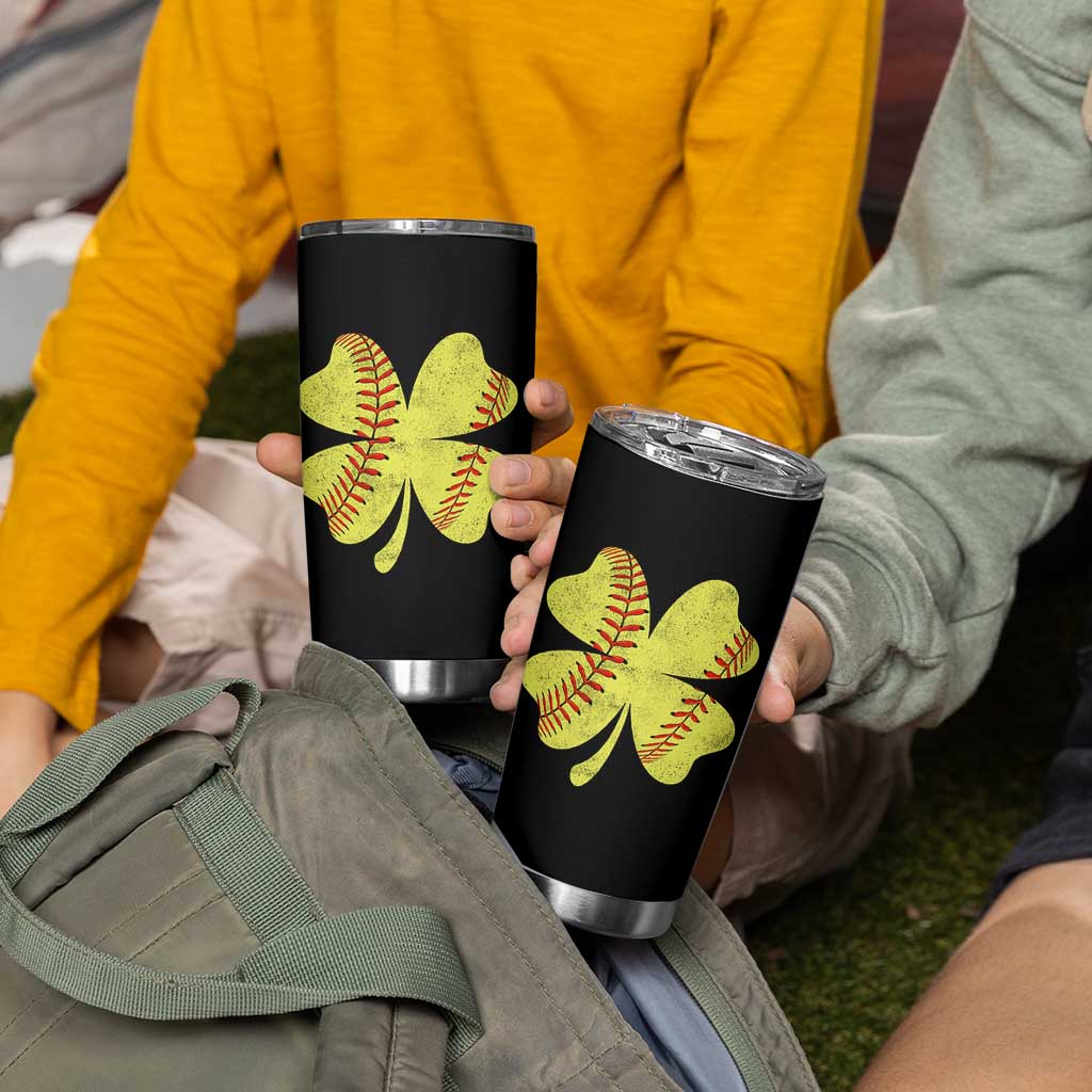 Softball St Patricks Day Irish Clover Sport Tumbler Cup
