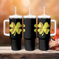 Softball St Patricks Day Irish Clover Sport Tumbler With Handle
