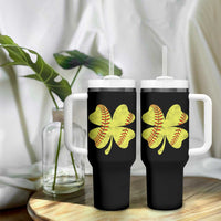 Softball St Patricks Day Irish Clover Sport Tumbler With Handle