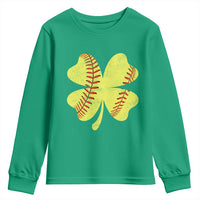 Softball St Patricks Day Irish Clover Sport Youth Sweatshirt