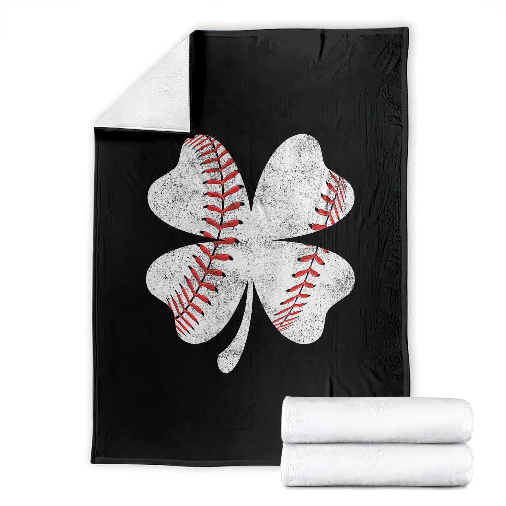 Funny Baseball St Patricks Day Vintage Clover Throw Blanket