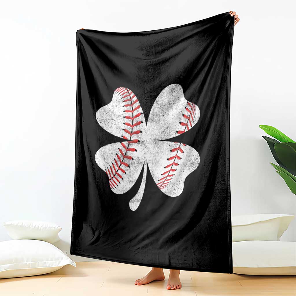 Funny Baseball St Patricks Day Vintage Clover Throw Blanket