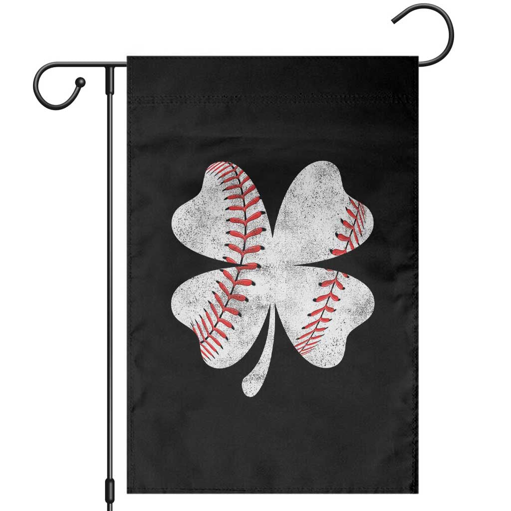 Funny Baseball St Patricks Day Vintage Clover Garden Flag