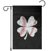 Funny Baseball St Patricks Day Vintage Clover Garden Flag