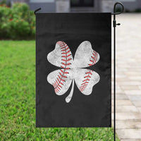 Funny Baseball St Patricks Day Vintage Clover Garden Flag
