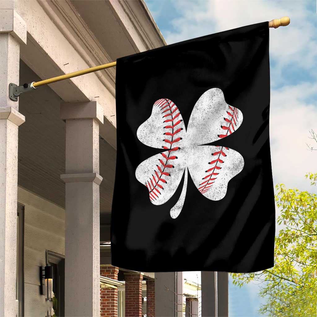 Funny Baseball St Patricks Day Vintage Clover Garden Flag