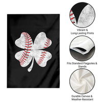 Funny Baseball St Patricks Day Vintage Clover Garden Flag