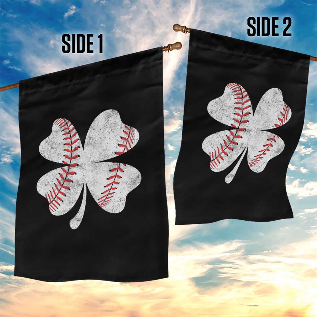 Funny Baseball St Patricks Day Vintage Clover Garden Flag
