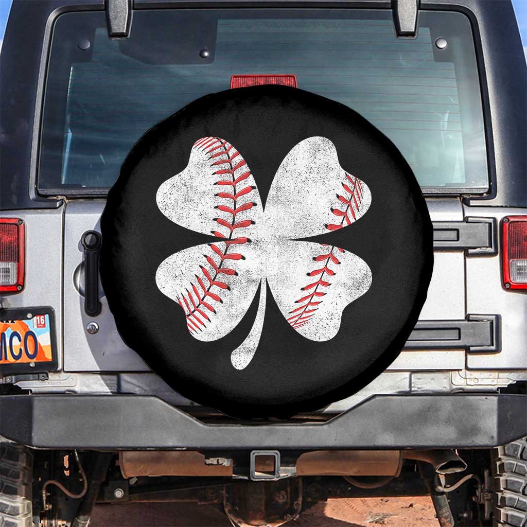 Funny Baseball St Patricks Day Vintage Clover Spare Tire Cover