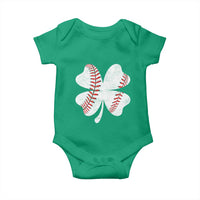 Funny Baseball St Patricks Day Vintage Clover Baby Onesie