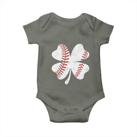 Funny Baseball St Patricks Day Vintage Clover Baby Onesie