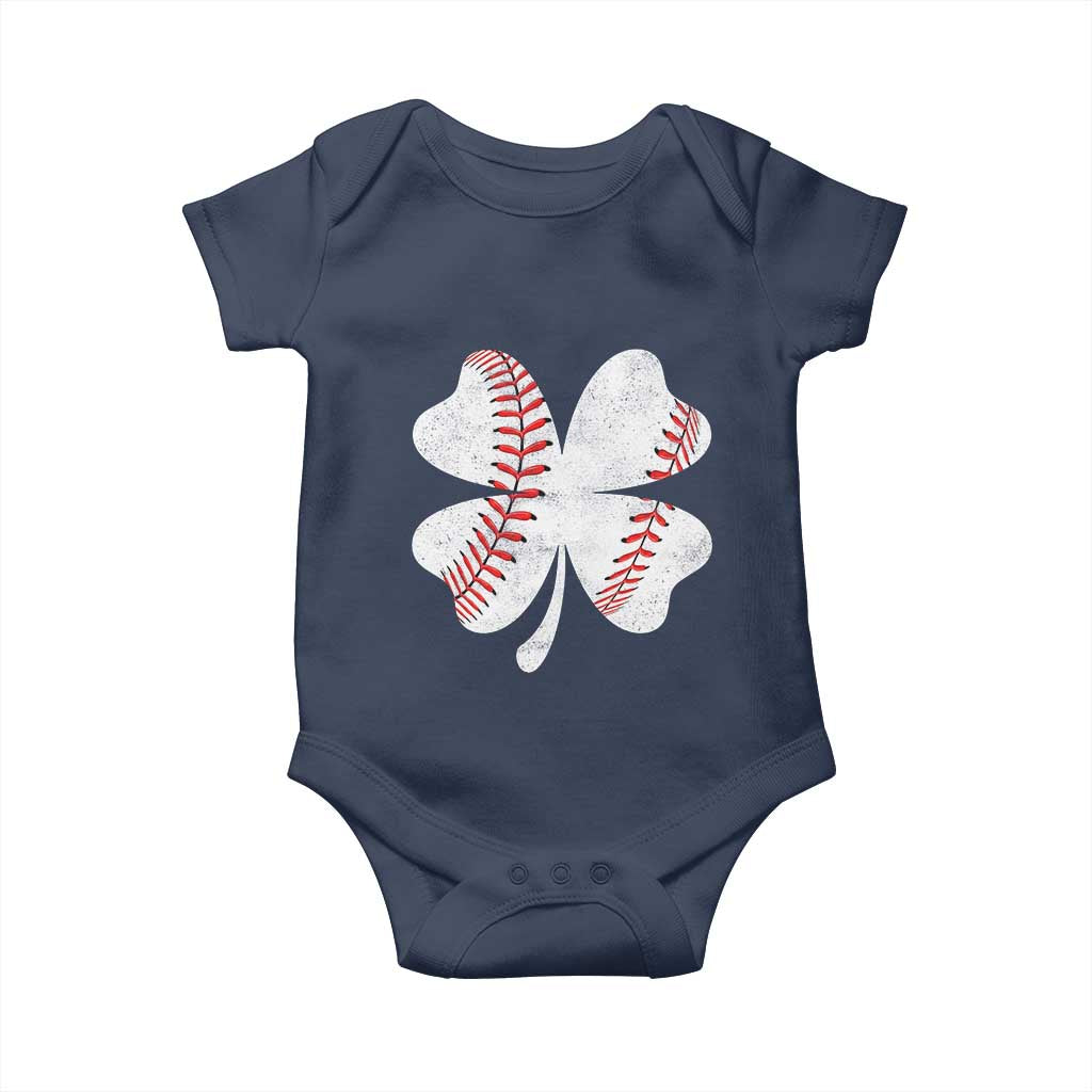 Funny Baseball St Patricks Day Vintage Clover Baby Onesie