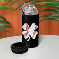 Funny Baseball St Patricks Day Vintage Clover 4 in 1 Can Cooler Tumbler