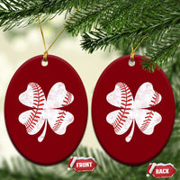 Funny Baseball St Patricks Day Vintage Clover Ceramic Ornament