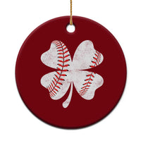 Funny Baseball St Patricks Day Vintage Clover Ceramic Ornament