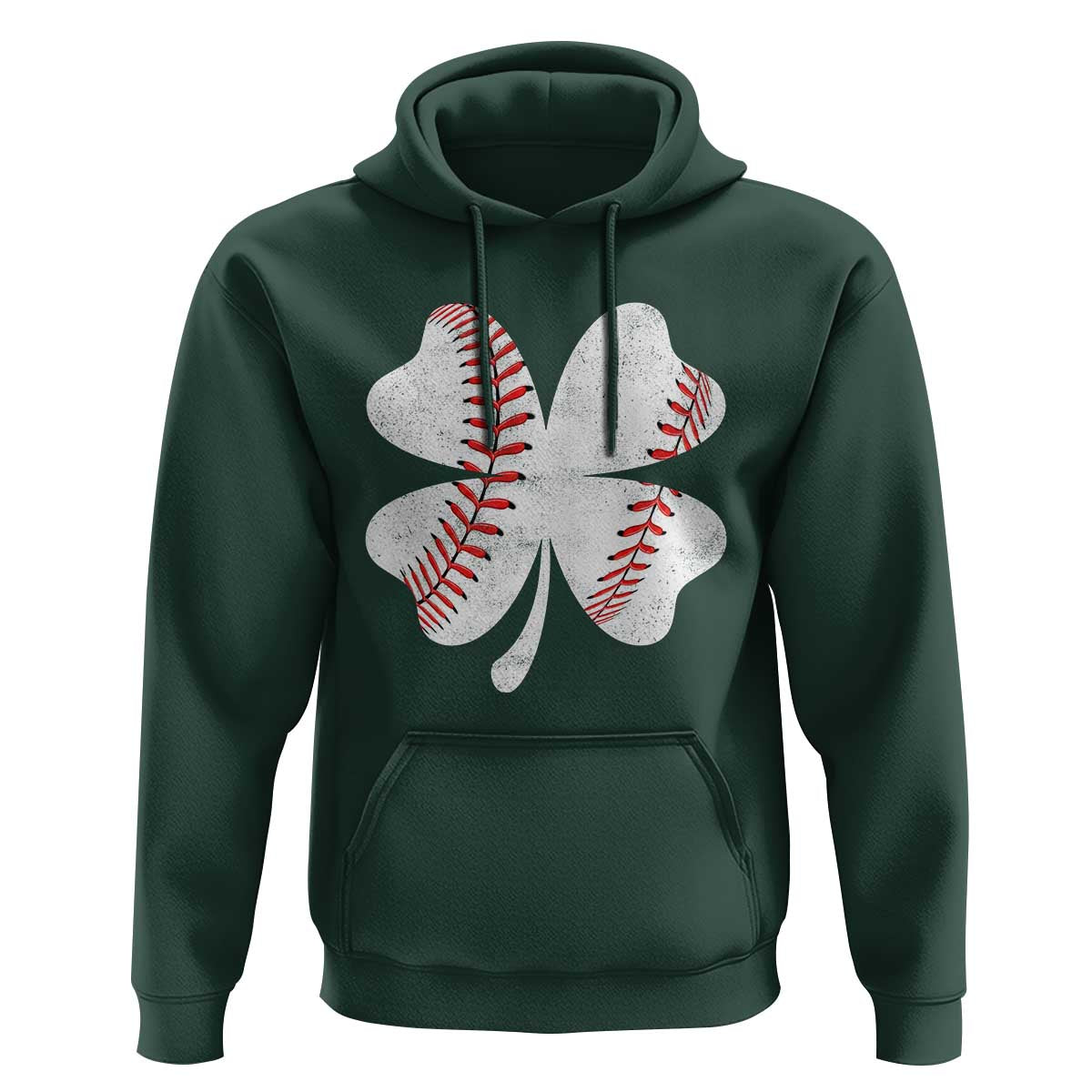 Funny Baseball St Patricks Day Vintage Clover Hoodie