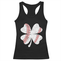 Funny Baseball St Patricks Day Vintage Clover Racerback Tank Top