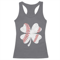 Funny Baseball St Patricks Day Vintage Clover Racerback Tank Top