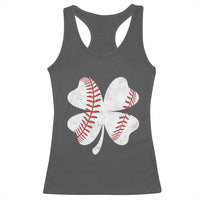 Funny Baseball St Patricks Day Vintage Clover Racerback Tank Top
