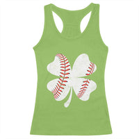 Funny Baseball St Patricks Day Vintage Clover Racerback Tank Top
