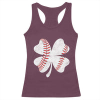 Funny Baseball St Patricks Day Vintage Clover Racerback Tank Top