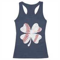 Funny Baseball St Patricks Day Vintage Clover Racerback Tank Top