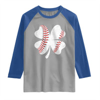 Funny Baseball St Patricks Day Vintage Clover Raglan Shirt