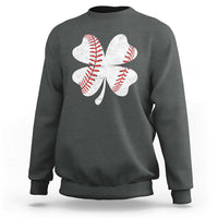 Funny Baseball St Patricks Day Vintage Clover Sweatshirt