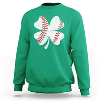 Funny Baseball St Patricks Day Vintage Clover Sweatshirt
