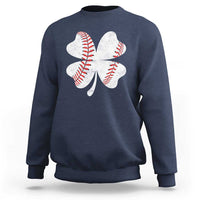 Funny Baseball St Patricks Day Vintage Clover Sweatshirt