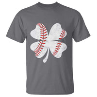 Funny Baseball St Patricks Day Vintage Clover T Shirt