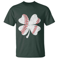 Funny Baseball St Patricks Day Vintage Clover T Shirt