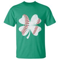 Funny Baseball St Patricks Day Vintage Clover T Shirt