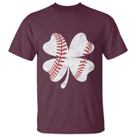 Funny Baseball St Patricks Day Vintage Clover T Shirt