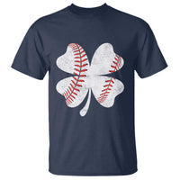 Funny Baseball St Patricks Day Vintage Clover T Shirt