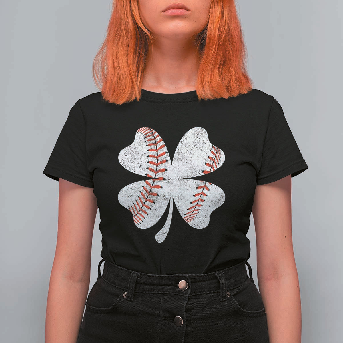 Funny Baseball St Patricks Day Vintage Clover T Shirt For Women